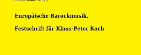 Cover Festschrift Prof. Dr. Klaus-Peter Koch
